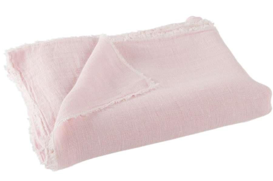 THROW STONEWASHED LINEN PINK