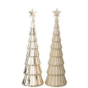 TREE +  STAR PLASTIC LIGHT BEIGE ASSORTMENT OF 2