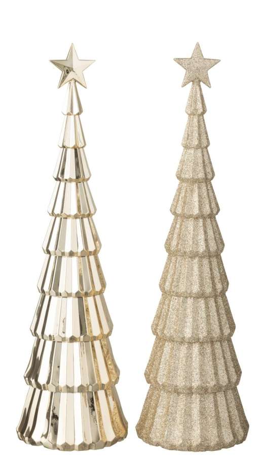 TREE +  STAR PLASTIC LIGHT BEIGE ASSORTMENT OF 2