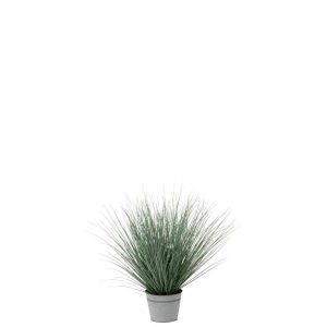GRASSES IN POT METAL PLASTIC BLUE/GREEN MEDIUM