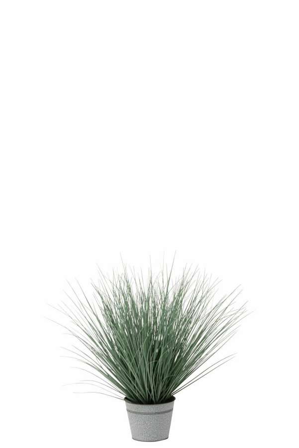 GRASSES IN POT METAL PLASTIC BLUE/GREEN MEDIUM