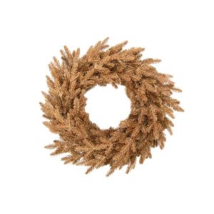 WREATH ARTIFICIAL PLASTIC GOLD COLORED LARGE