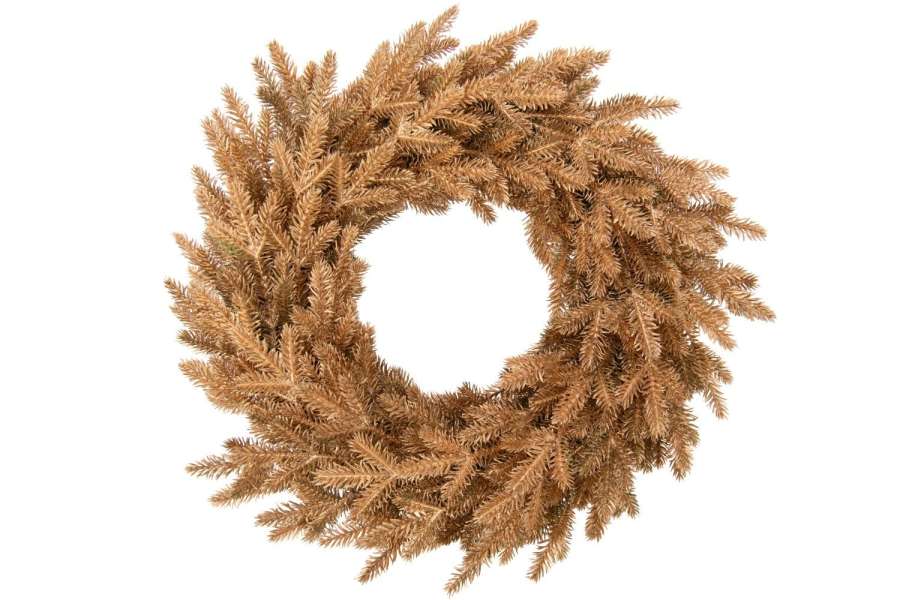 WREATH ARTIFICIAL PLASTIC GOLD COLORED LARGE