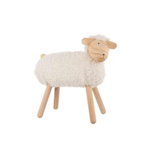 SHEEP DECORATIVE BEECH WOOD/FAUX FUR NATURAL/OFF-WHITE LARGE