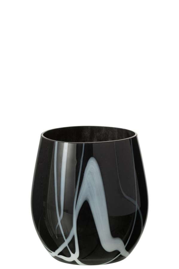 HURRICANE SMOKE EFFECT GLASS BLACK/WHITE