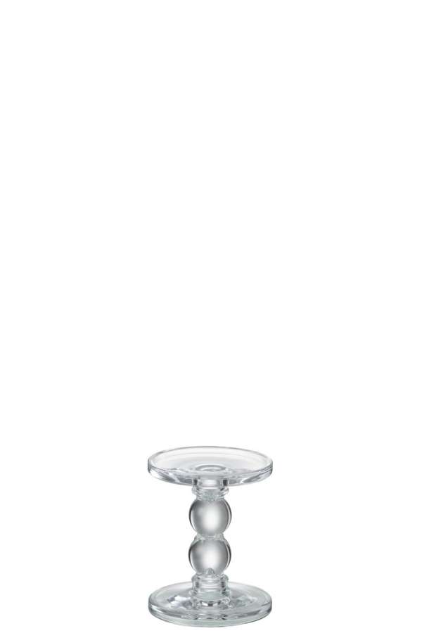 CANDLE HOLDER DROPS GLASS TRANSPARENT SMALL