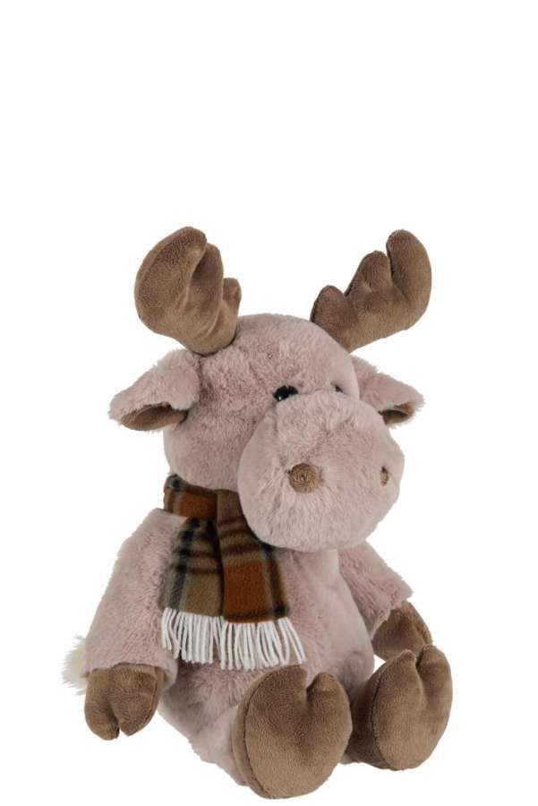 REINDEER+SCARF PLUSH BEIGE/LIGHT BROWN LARGE