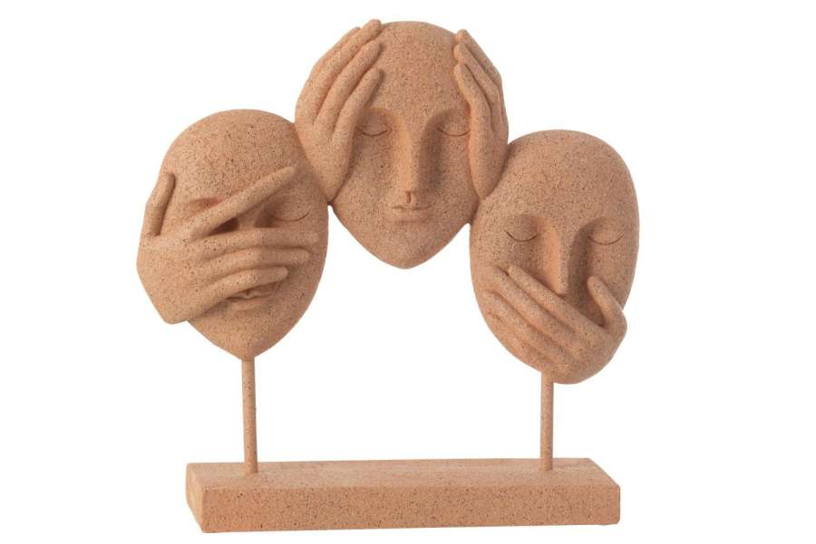 FACE SEE/HEAR/SPEAK ON STAND RESIN TERRA