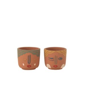 FLOWERPOT DUOFACE CEMENT MIX SMALL ASSORTMENT OF 2