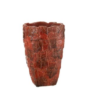 VASE AKANE CERAMIC RED LARGE