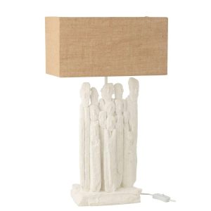 TABLE LAMP FIGURINES POLYRESIN WHITE/NATURAL