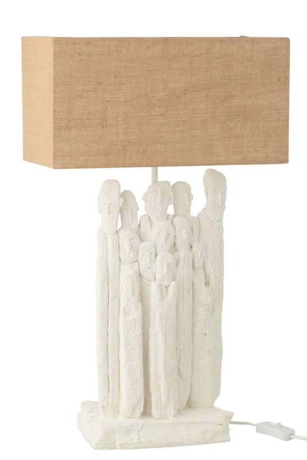 TABLE LAMP FIGURINES POLYRESIN WHITE/NATURAL