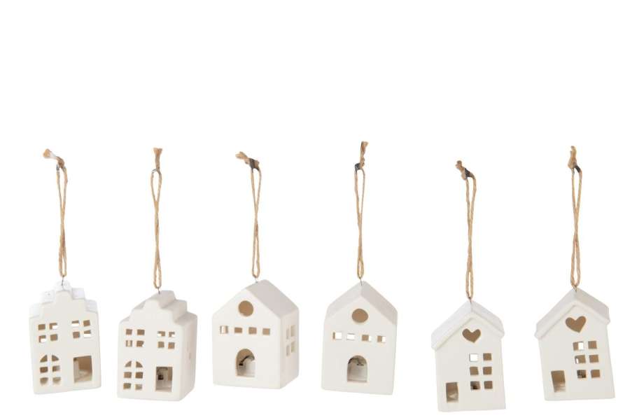 HANGER LED HOUSE CLAY WHITE ASSORTMENT OF 6