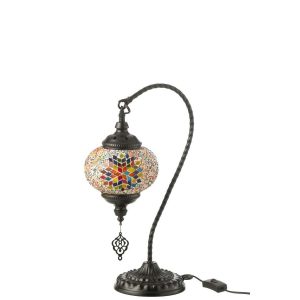 TABLE LAMP MOSAIC HANGING GLASS/METAL ORANGE