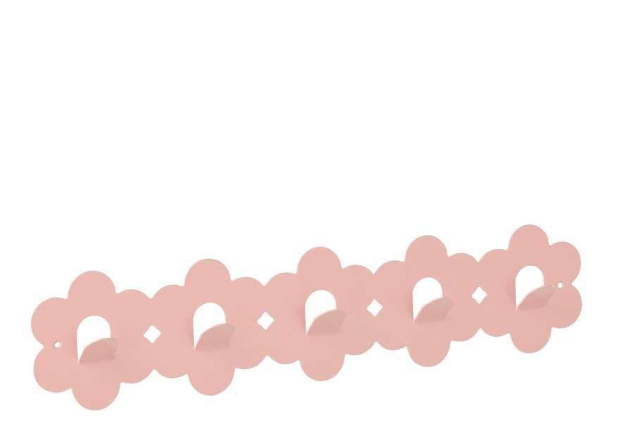 COAT RACK FLOWER IRON LIGHT PINK