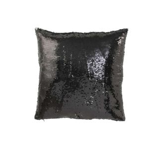 CUSHION REVERSIBLE SEQUIN BLACK/SILVER