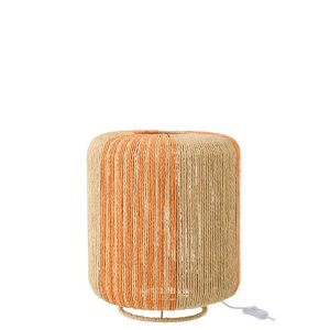 TABLE LAMP ROPE CYLINDER METAL ORANGE/NATURAL SMALL