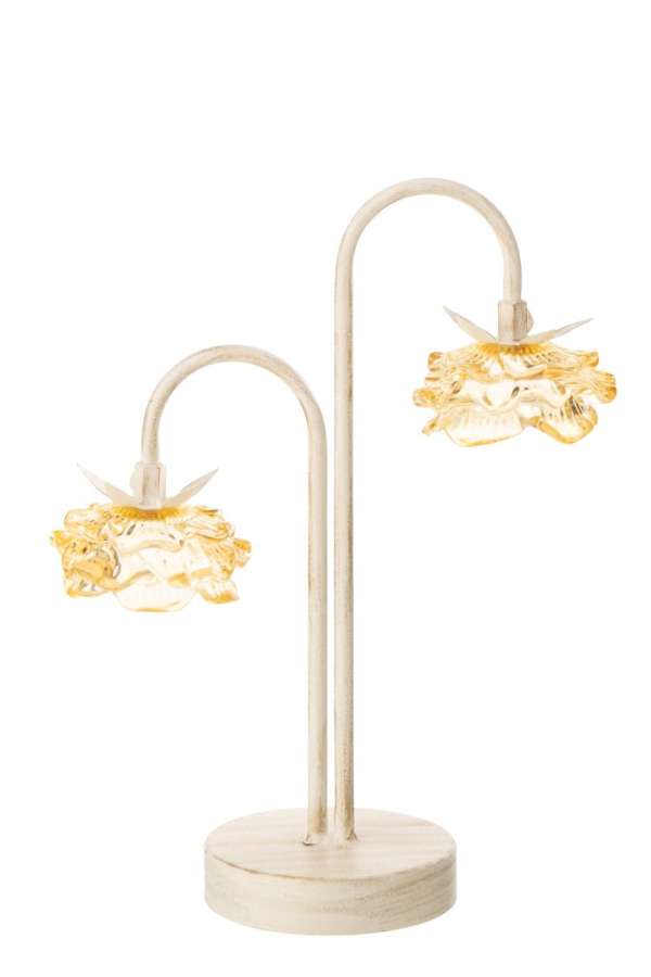 TABLE LAMP LED FLOWER IRON YELLOW/OFF-WHITE LARGE