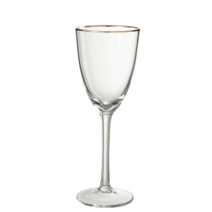 WINE GLASS  RED WINE GOLDEN BORDER GLASS TRANSPARENT/GOLD