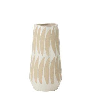 VASE KAI STONEWARE BEIGE/WHITE SMALL