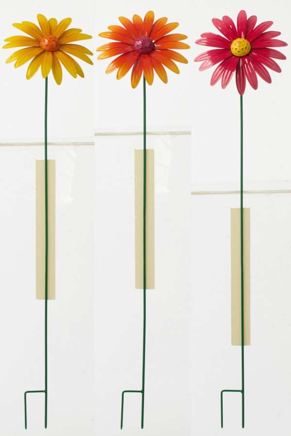 FLOWER  METAL MULTI LCOLORED ASSORTMENT OF 3