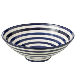 LEBRILLO BOWL GRANADA STRIPES CERAMIC WHITE/COBALTO BLUE
