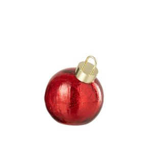 CHRISTMAS BAUBLE LED GLASS CHRISTMAS RED SMALL