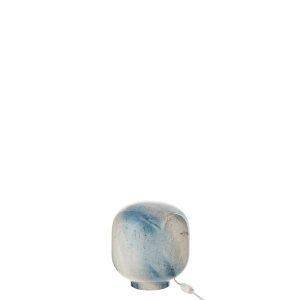 TABLE LAMP BOLA GLASS BLUE/WHITE SMALL