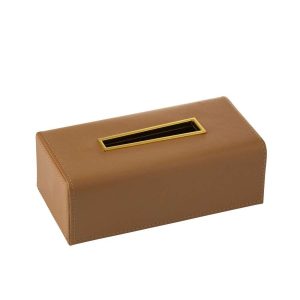 TISSUE BOX PU CAMEL
