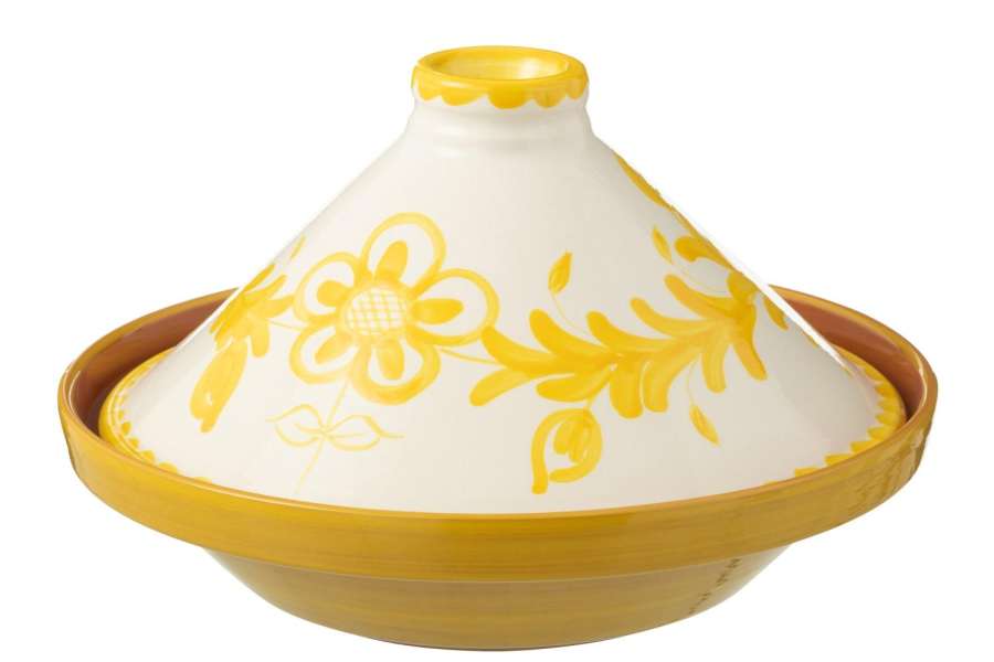 TAGINE GRANADA CERAMIC WHITE/YELLOW