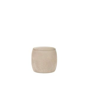 TEALIGHT HOLDER POWDER GLASS PINK SMALL