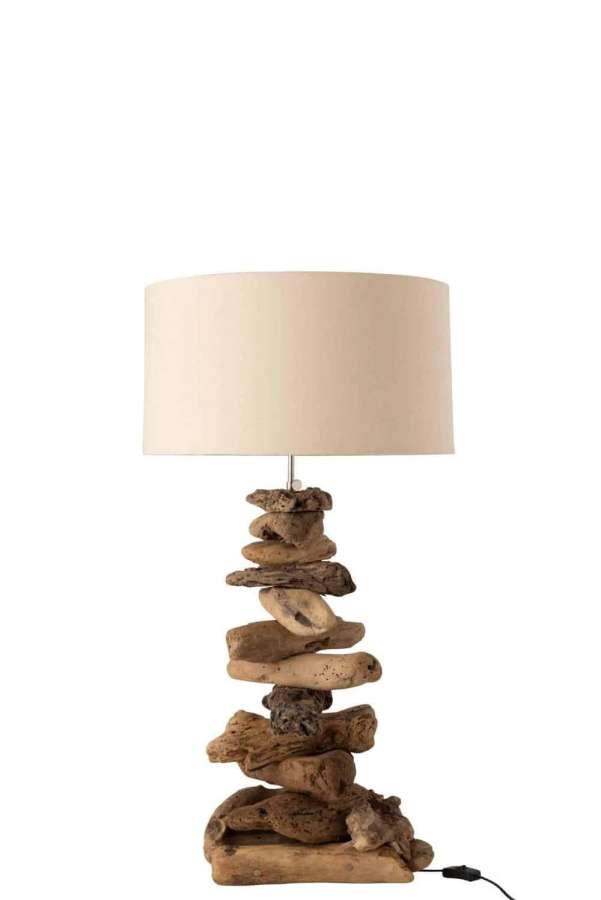 LAMP+SHADE DRIFTWOOD NATURAL/WHITE SMALL