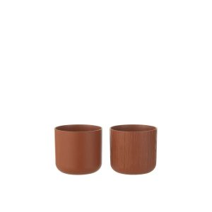 FLOWERPOT GEN CERAMIC BROWN SMALL ASSORTMENT OF 2