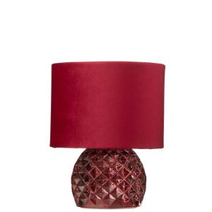 TABLE LAMP GLASS LED BURGUNDY