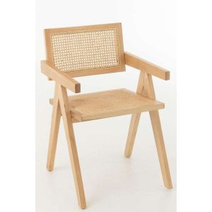 CHAIR GRID ASH WOOD/RATTAN NATURAL