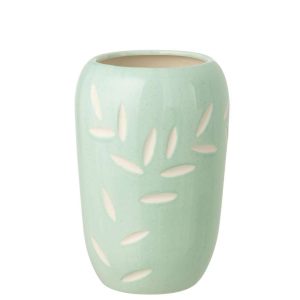 VASE LEAVES PORCELAIN LIGHT BLUE LARGE