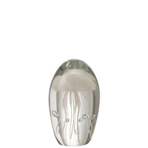PAPERWEIGHT JELLYFISH GLASS WHITE SMALL