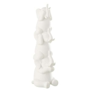ELEPHANT PYRAMID POLYRESIN WHITE