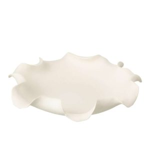 DECORATIVE DISH HELIX IRREGULAR CERAMIC WHITE