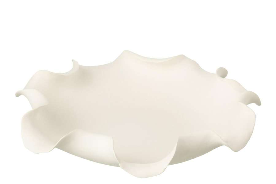 DECORATIVE DISH HELIX IRREGULAR CERAMIC WHITE