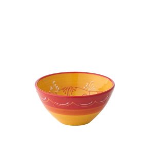 BOWL CERAMIC ORANGE/RED MEDIUM