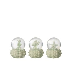 WATER GLOBE SEA POLYRESIN MINT GREEN SMALL ASSORTMENT OF 3