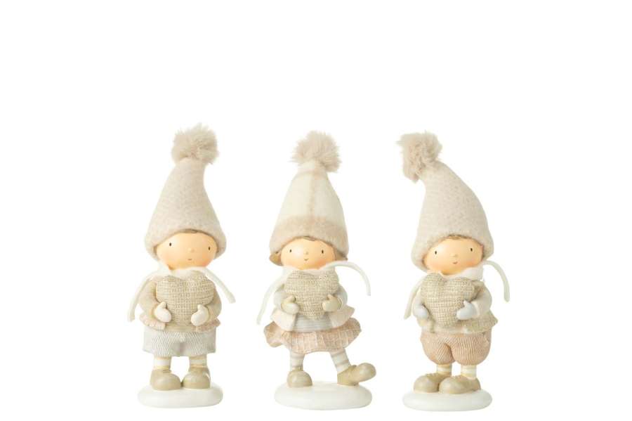 BOY+GIRL WINTER HEART RESIN ASSORTMENT OF 3