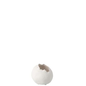 FLOWERPOT IRREGULAR CLAY WHITE SMALL
