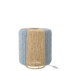 TABLE LAMP ROPE CYLINDER METAL BLUE/NATURAL SMALL