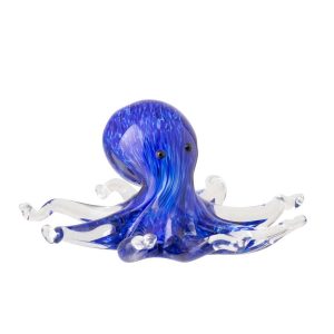 PAPERWEIGHT OCTOPUS GLASS BLUE