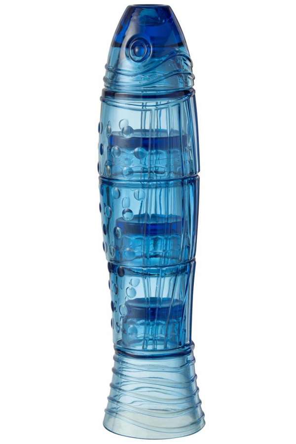 FISH CUPS GLASS HIGH BLUE