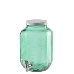 BEVERAGE DISPENSER GLASS EMERALD GREEN
