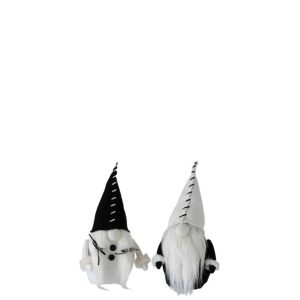 SANTA CLAUS TEXTILE BLACK/WHITE SMALL ASSORTMENT OF 2