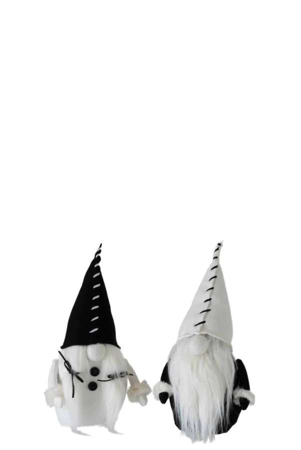 SANTA CLAUS TEXTILE BLACK/WHITE SMALL ASSORTMENT OF 2